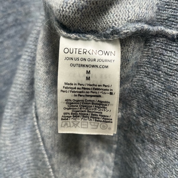 Outerknown Light Gray Crewneck Alpaca Wool Sweater - Picture 3 of 9